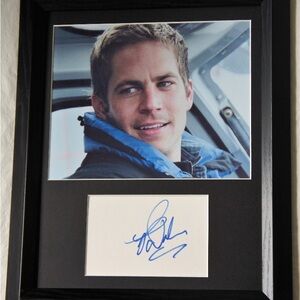 PAUL WALKER Signed matted Card Guaranteed Authentic